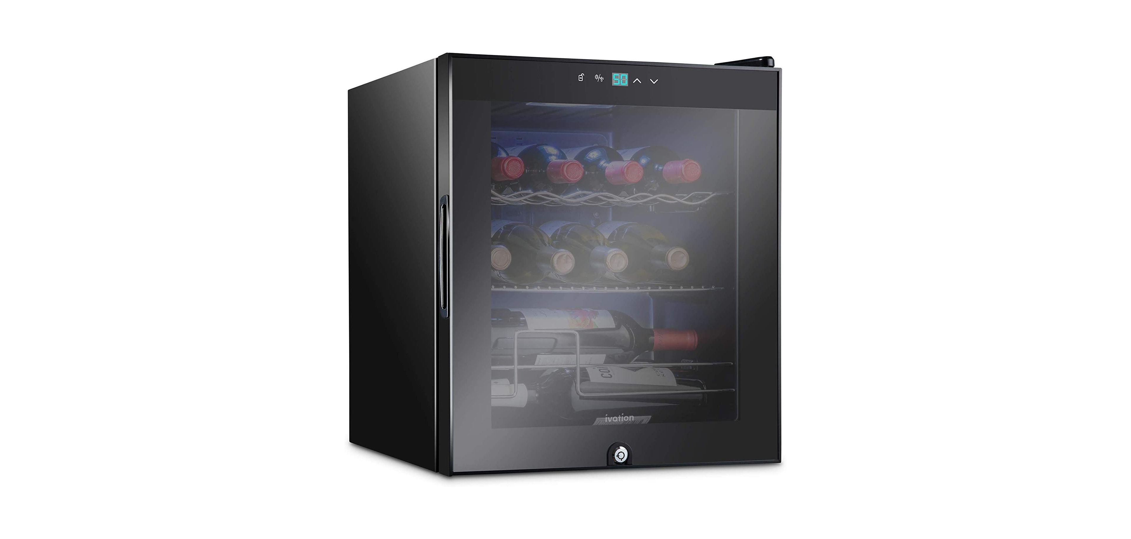 Ivation Freestanding Small Wine Refrigerator, 12 Bottle Wine Cooler