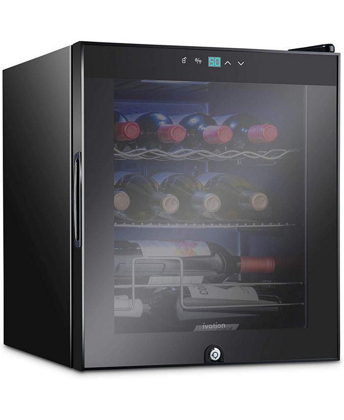 Ivation Freestanding Small Wine Refrigerator, 12 Bottle Wine Cooler