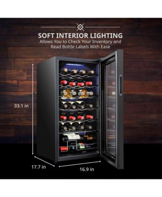 Freestanding Wine Refrigerator, 28 Bottle Wine Cooler