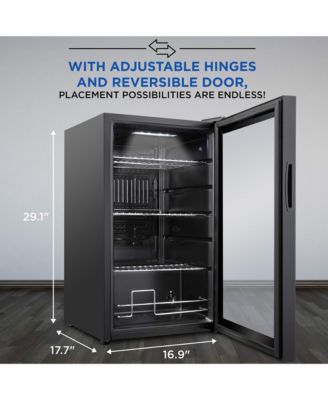 101 Can Small Refrigerator and Mini Bar Beverage Cooler, Black
