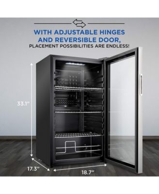 126 Can Small Refrigerator & Beverage Cooler, Stainless Steel