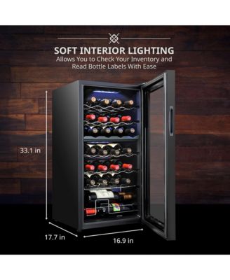 Freestanding Wine Refrigerator, 28 Bottle Wine Cooler