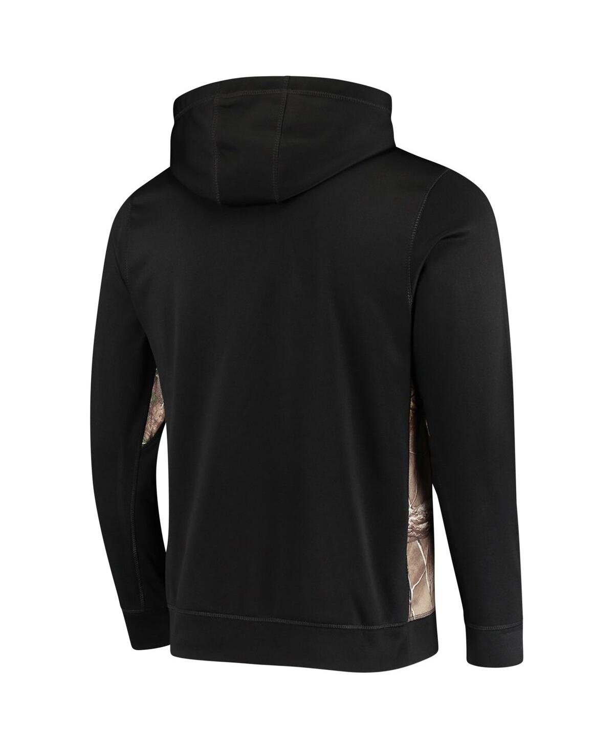 DUNBROOKE MEN'S DUNBROOKE BLACK, REALTREE CAMO MIAMI DOLPHINS DECOY TECH FLEECE FULL-ZIP HOODIE 
