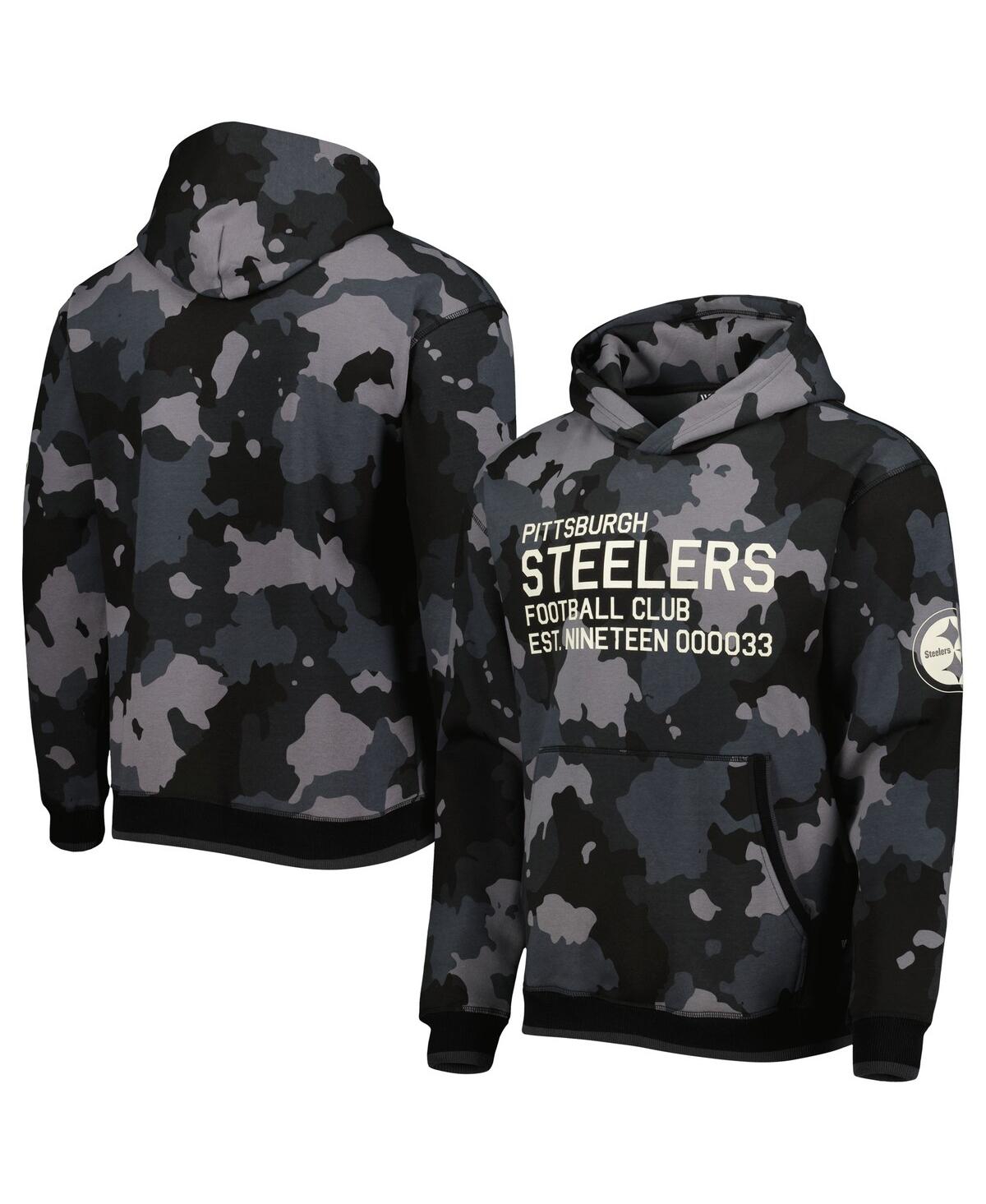 Shop The Wild Collective Men's  Black Pittsburgh Steelers Camo Pullover Hoodie
