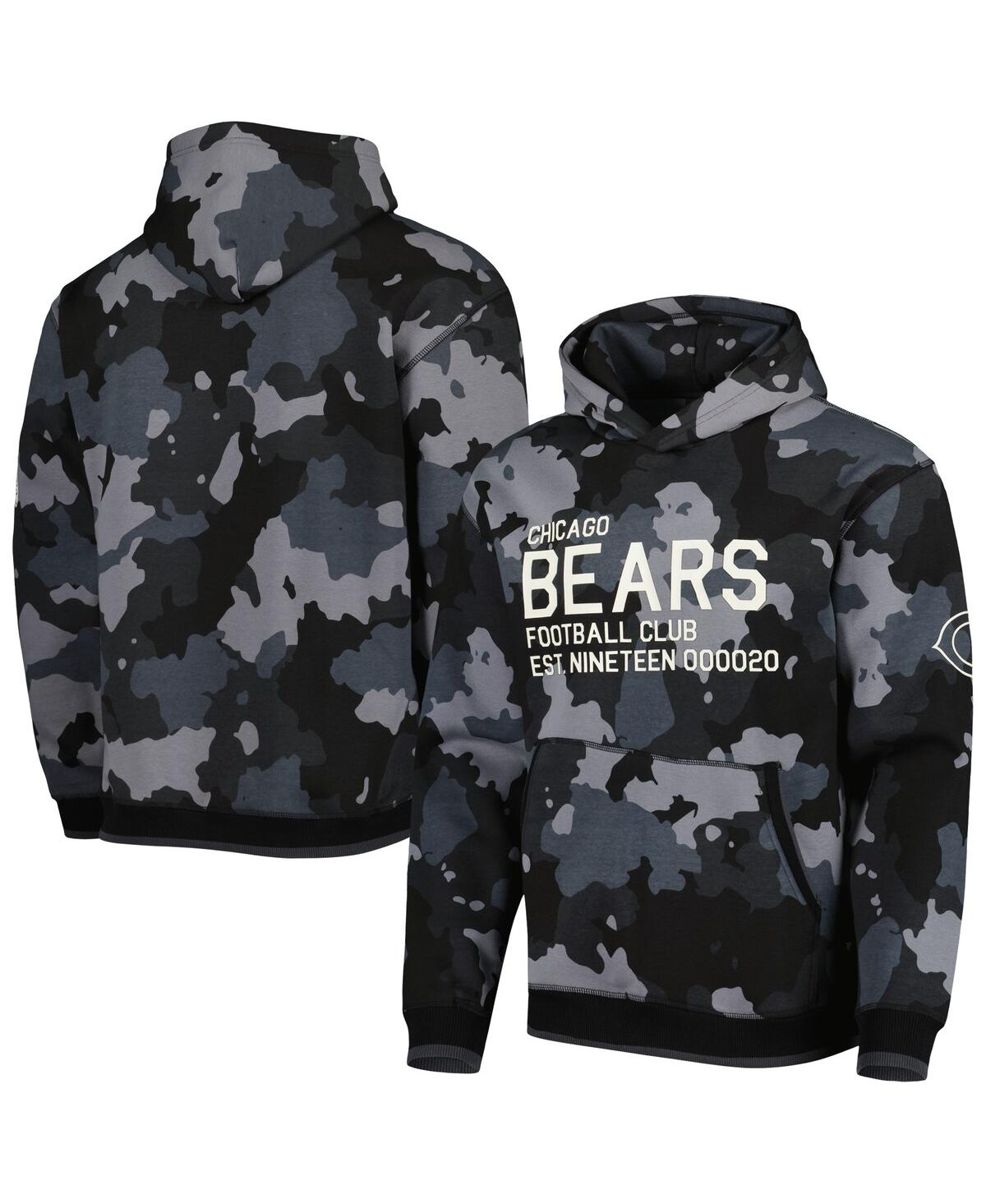 Shop The Wild Collective Men's  Black Chicago Bears Camo Pullover Hoodie