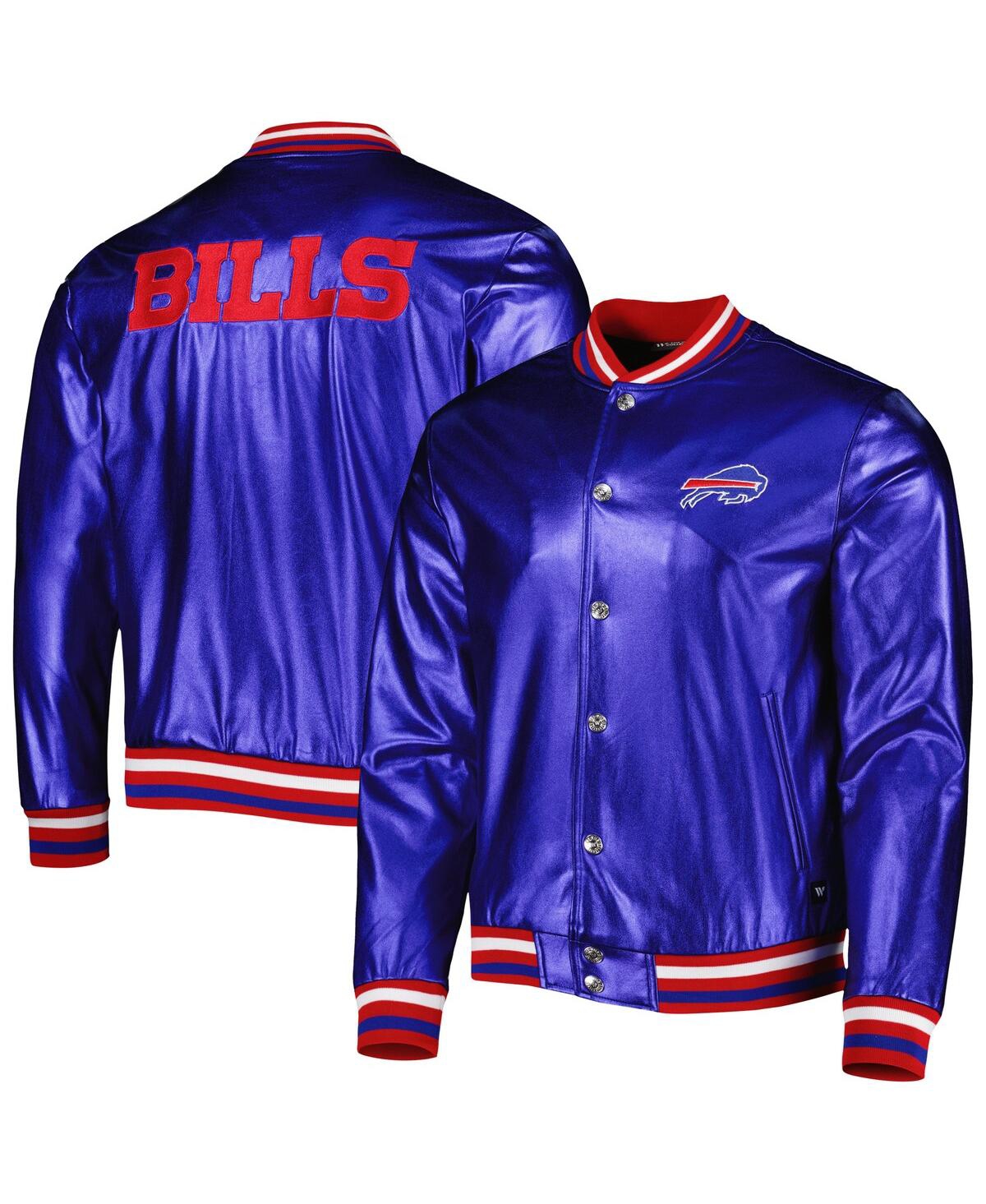 Shop The Wild Collective Men's  Royal Buffalo Bills Metallic Bomber Full-snap Jacket