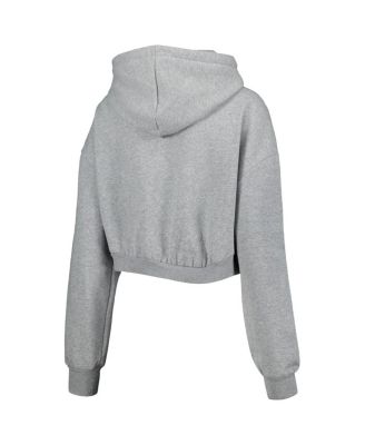 Women's Gray Pittsburgh Steelers Cropped Pullover Hoodie