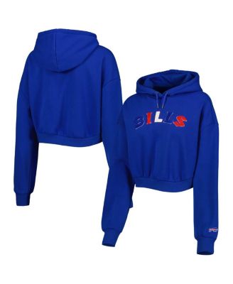 Women's Royal Buffalo Bills Cropped Pullover Hoodie
