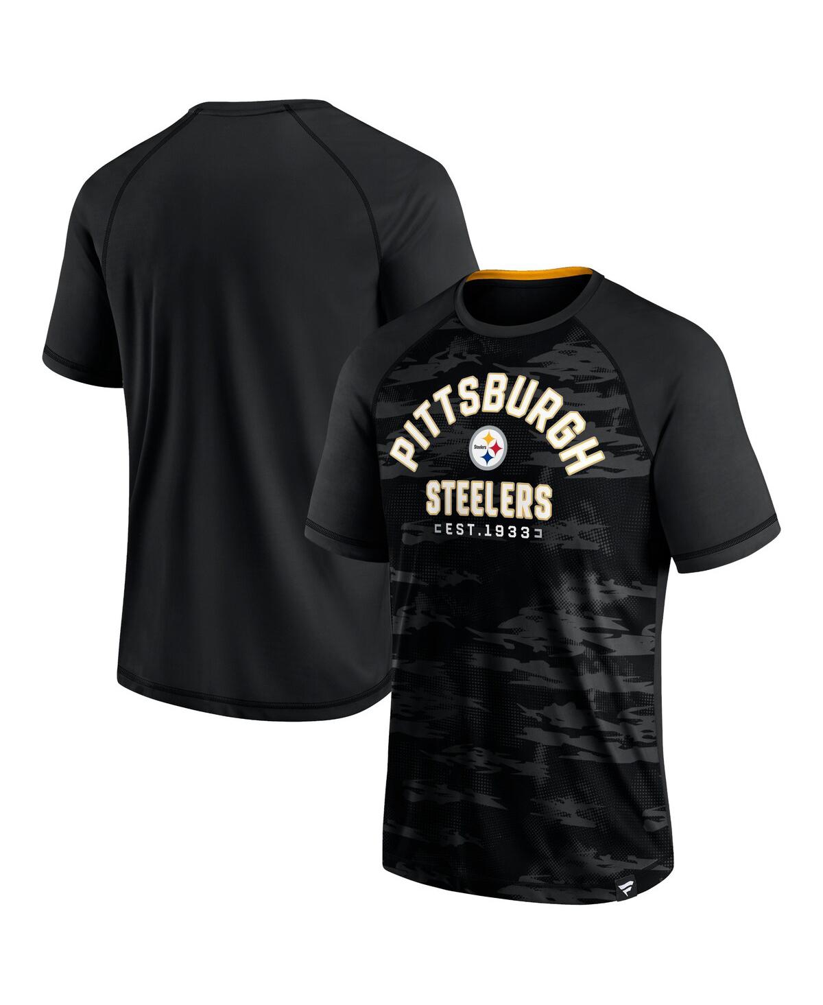 Fanatics Branded Black Pittsburgh Steelers Hail Mary Raglan T-shirt In Black