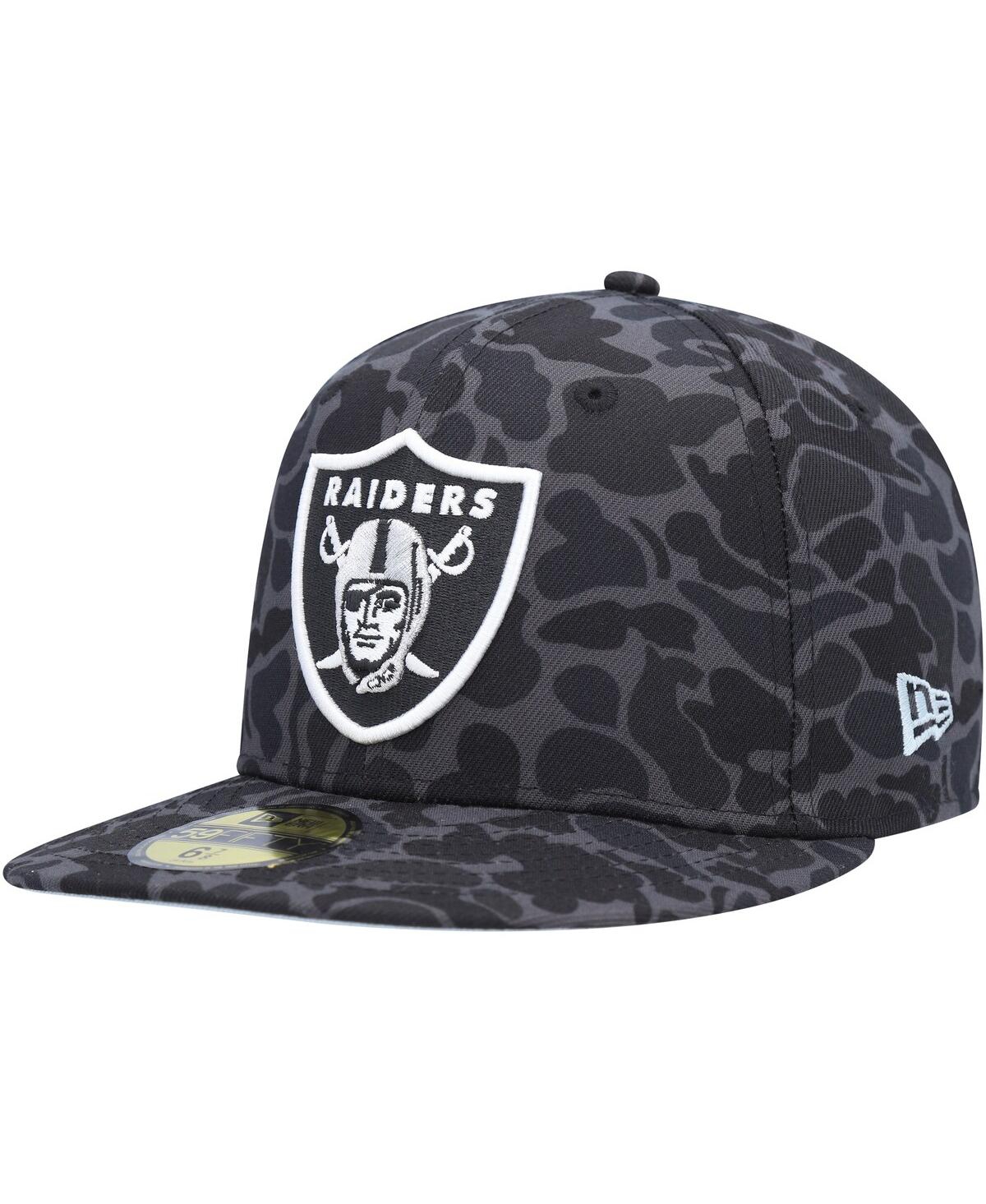 Men's New EraLas Vegas Raiders Amoeba Camo 59FIFTY Fitted Hat - Black