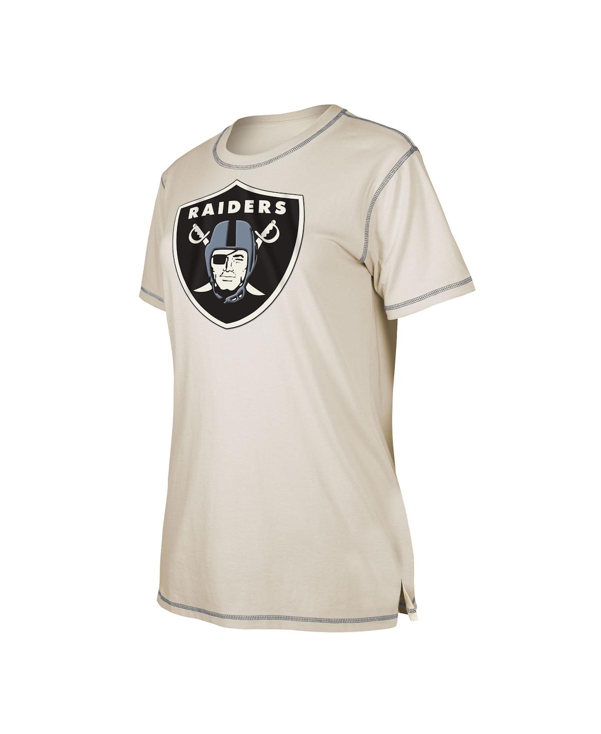 Shop New Era Women's  Cream Las Vegas Raiders Split T-shirt