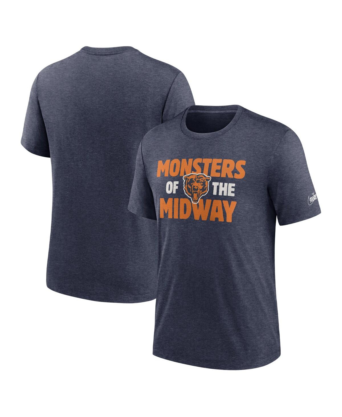 Shop Nike Men's  Heathered Navy Chicago Bears Local Tri-blend T-shirt