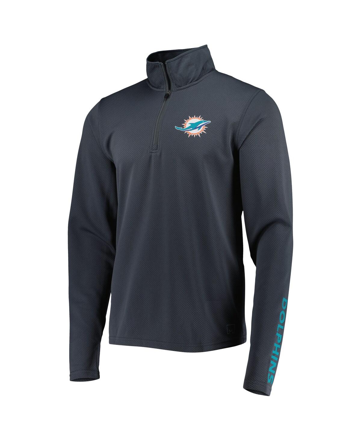 Men's MSX by Michael Strahan Charcoal Miami Dolphins Half-Zip Hoodie