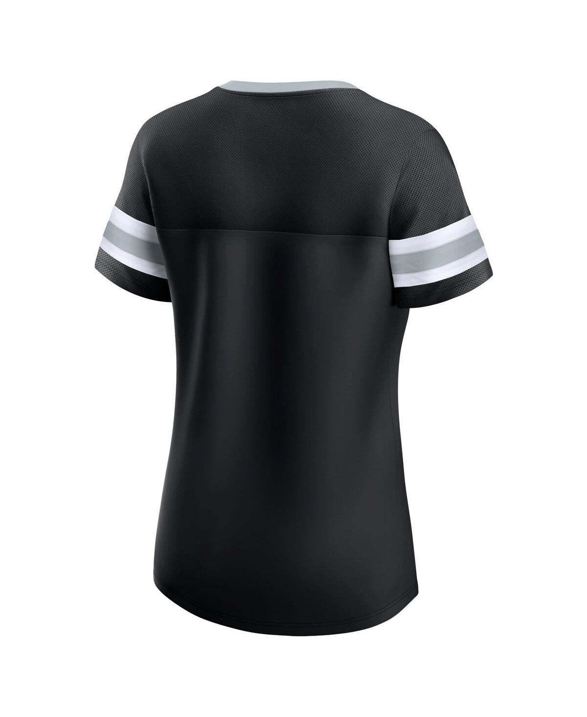 Fanatics Women's  Black Las Vegas Raiders Plus Size Original State Lace-up T-shirt In Black