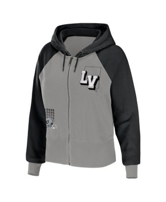 Women's Gray Las Vegas Raiders Colorblock Full-Zip Hoodie