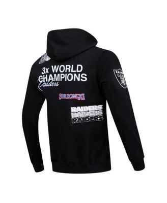 Men's Black Las Vegas Raiders 3x Super Bowl Champions Pullover Hoodie