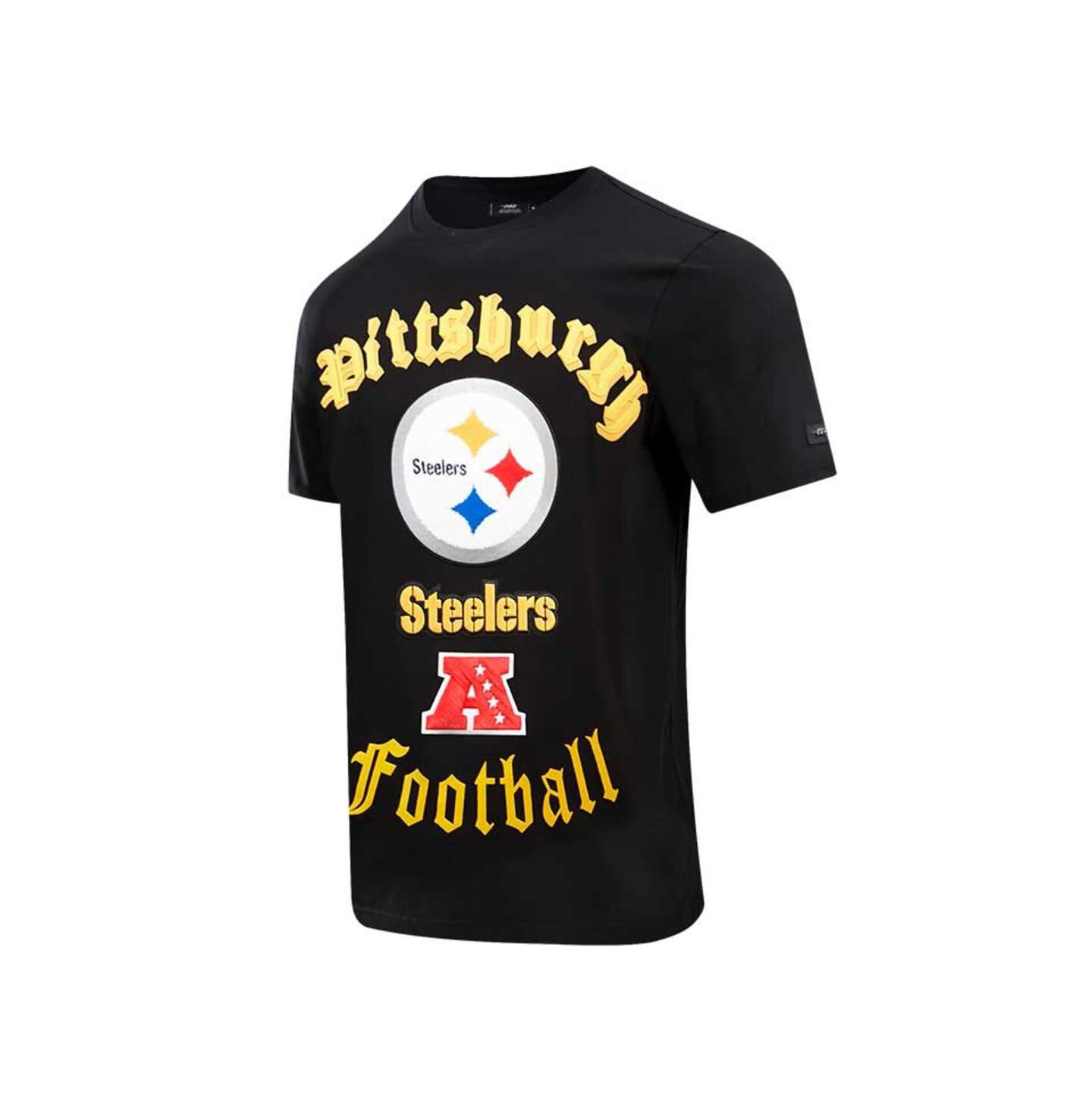 Мужская футболка Pro Standard Black Pittsburgh Steelers Old English — фото 2