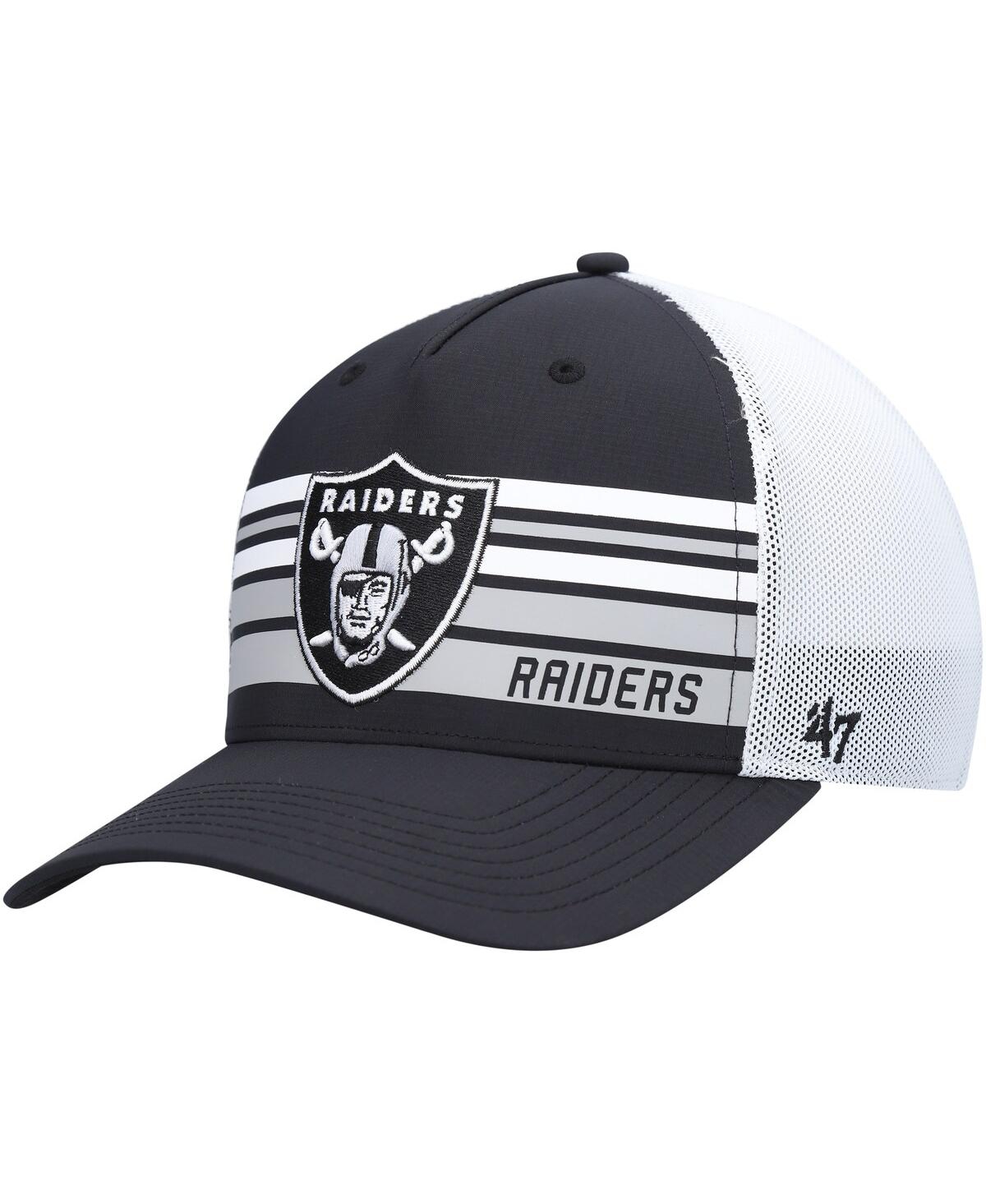 Men's '47 Brandand White Las Vegas Raiders Altitude Ii Mvp Trucker Snapback Hat - Black, White