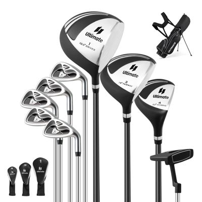 Men's Complete Golf Clubs Package Set 10 Pieces Includes Alloy Driver