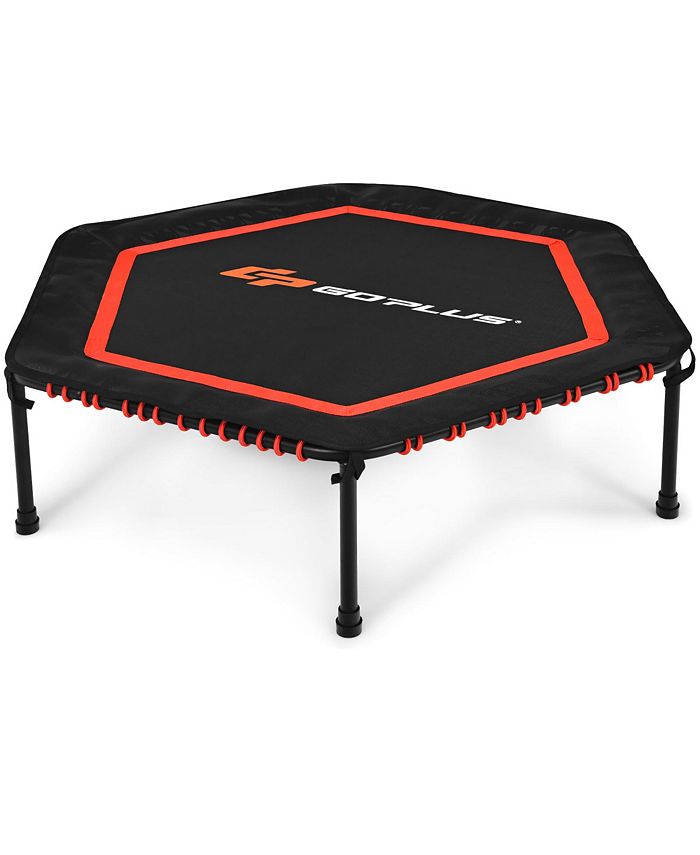 HOMCOM 48" Mini Trampoline Hexagon Bungee Rebounder W/ Adjustable
