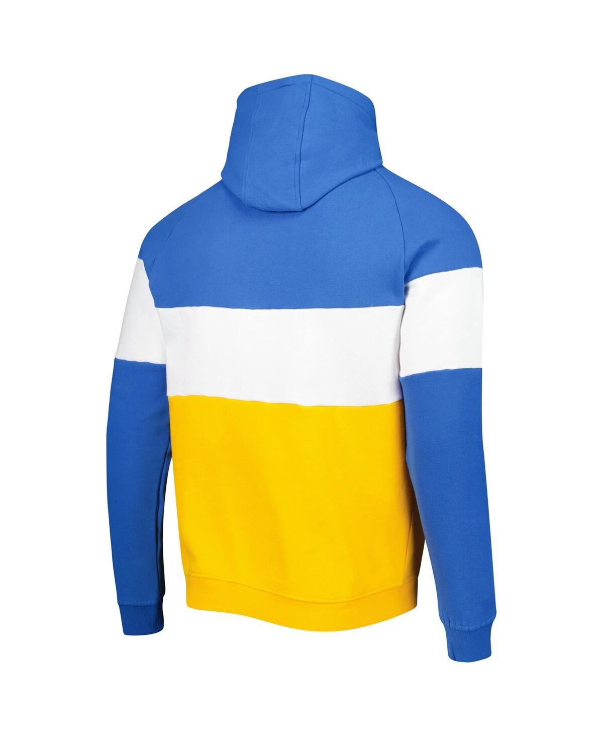 Shop New Era Men's  Gold Los Angeles Chargers Colorblock Current Pullover Hoodie