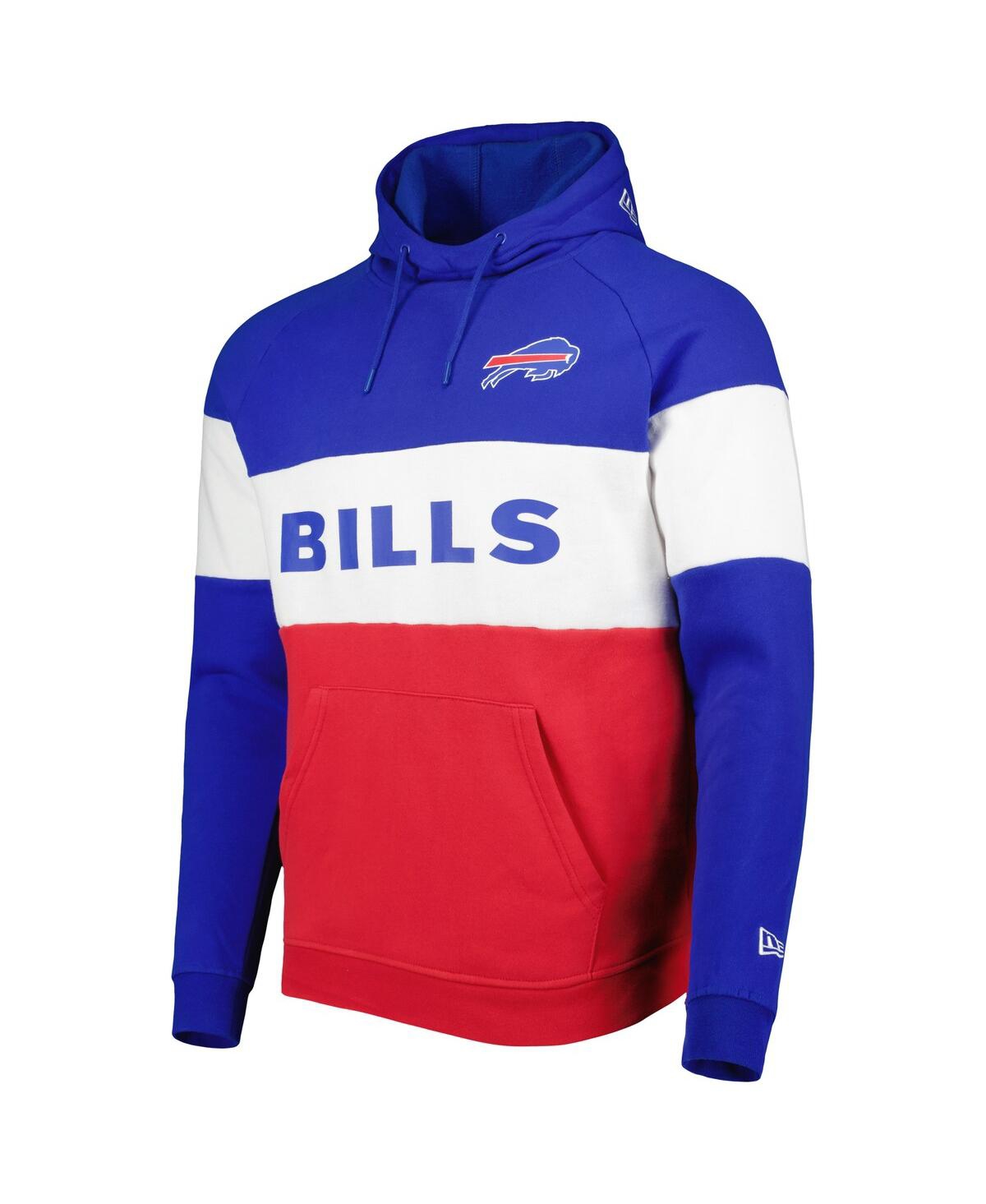 NEW ERA MEN'S NEW ERA RED BUFFALO BILLS COLORBLOCK CURRENT PULLOVER HOODIE 