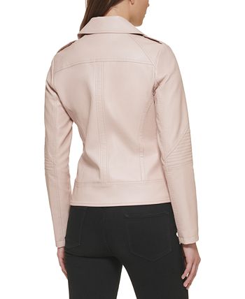 GUESS Women's Asymmetric Faux-Leather Moto Jacket & Reviews - Coats ...
