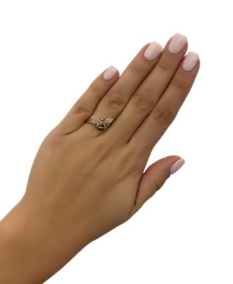 Nude Diamond (1/5 ct. t.w.) & Blackberry Diamond (1/10 ct. t.w.) Bee Ring in 14k Gold