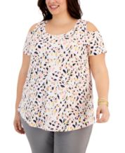 White Cold Shoulder Plus Size Tops - Macy's