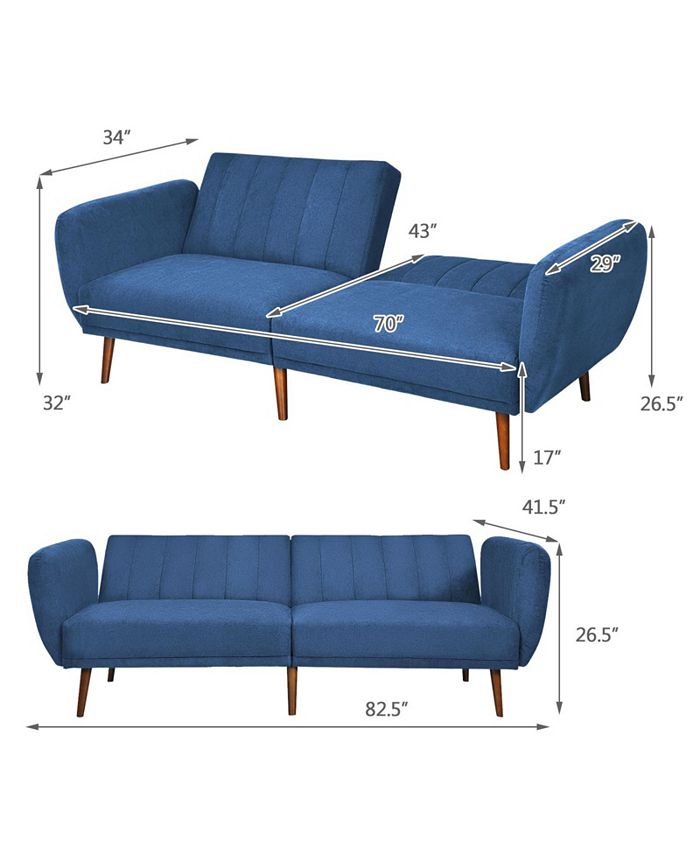 Costway Convertible Futon Sofa Bed Adjustable Couch Sleeper - Macy's