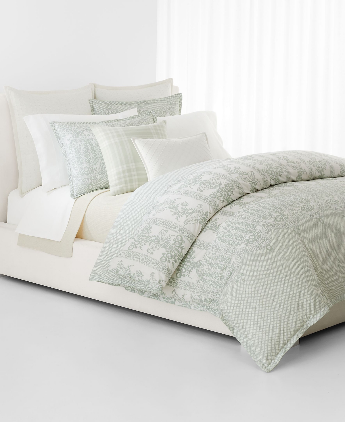Lauren Ralph Lauren Wakefield 3 Piece Comforter Set, Full/queen Bedding In Green
