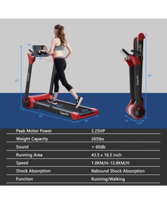 2.25HP Folding Electric Motorized Treadmill With Speaker