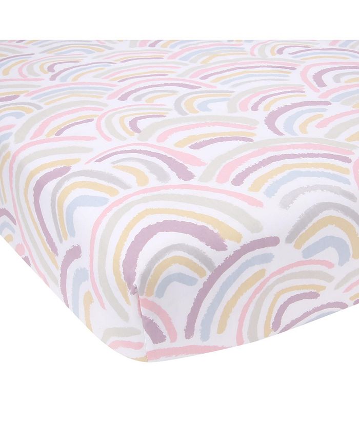 Lambs & Ivy Signature Rainbow 100 Organic Cotton Breathable Fitted