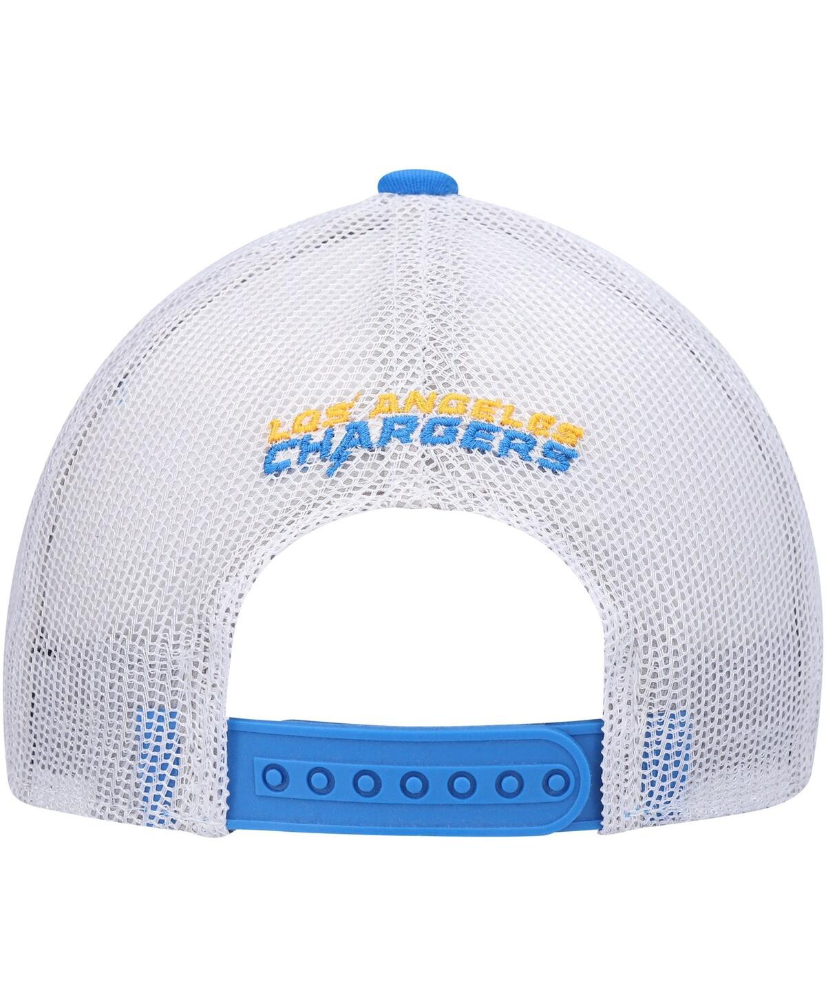 Shop Outerstuff Big Boys Powder Blue, White Los Angeles Chargers Core Lockup Trucker Snapback Hat In Powder Blue,white