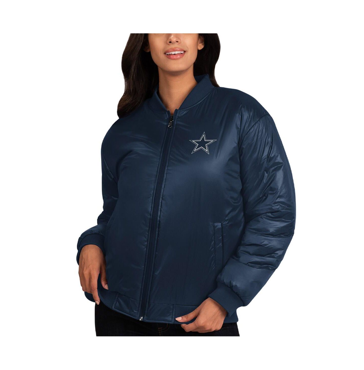 Женская куртка G-III 4Her by Carl Banks Oatmeal, Navy Dallas Cowboys Switchback Reversible Full-Zip — фото 4