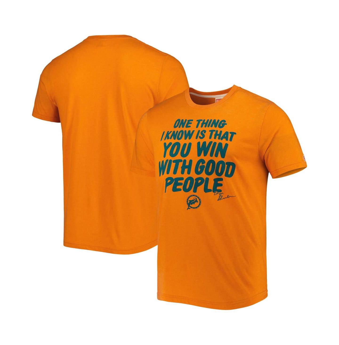 Мужская футболка Homage Orange Miami Dolphins Hyper Local Tri-Blend — фото 4