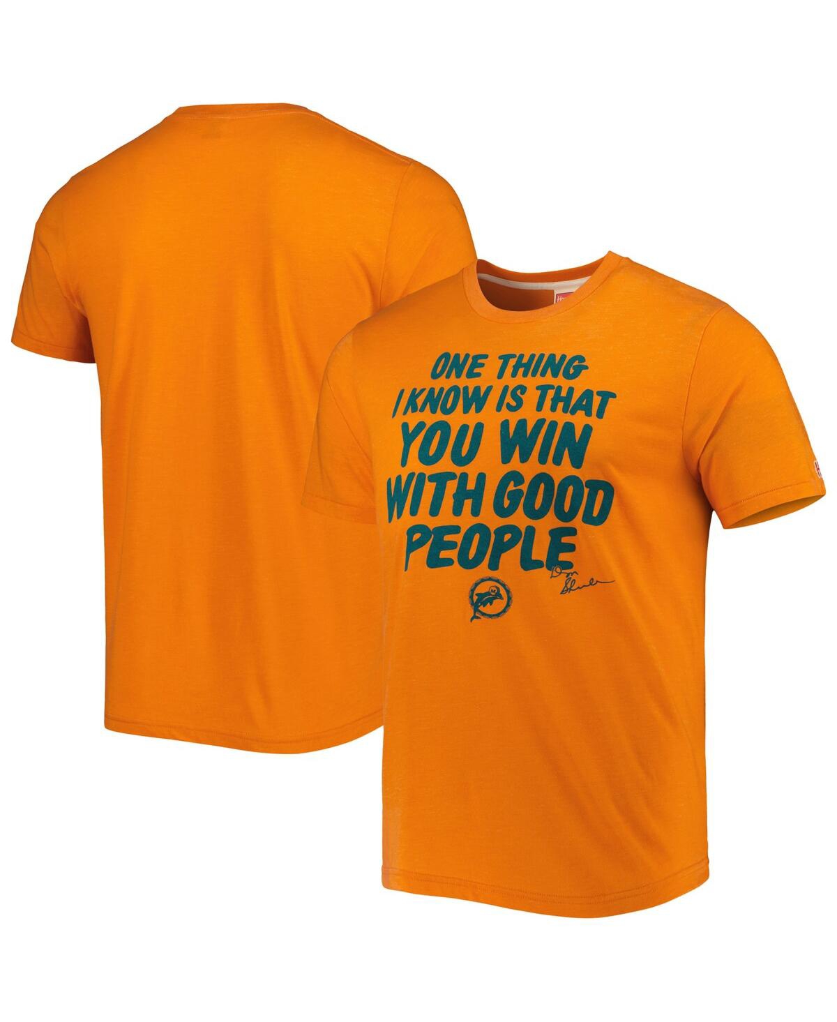 Shop Homage Men's  Orange Miami Dolphins Hyper Local Tri-blend T-shirt