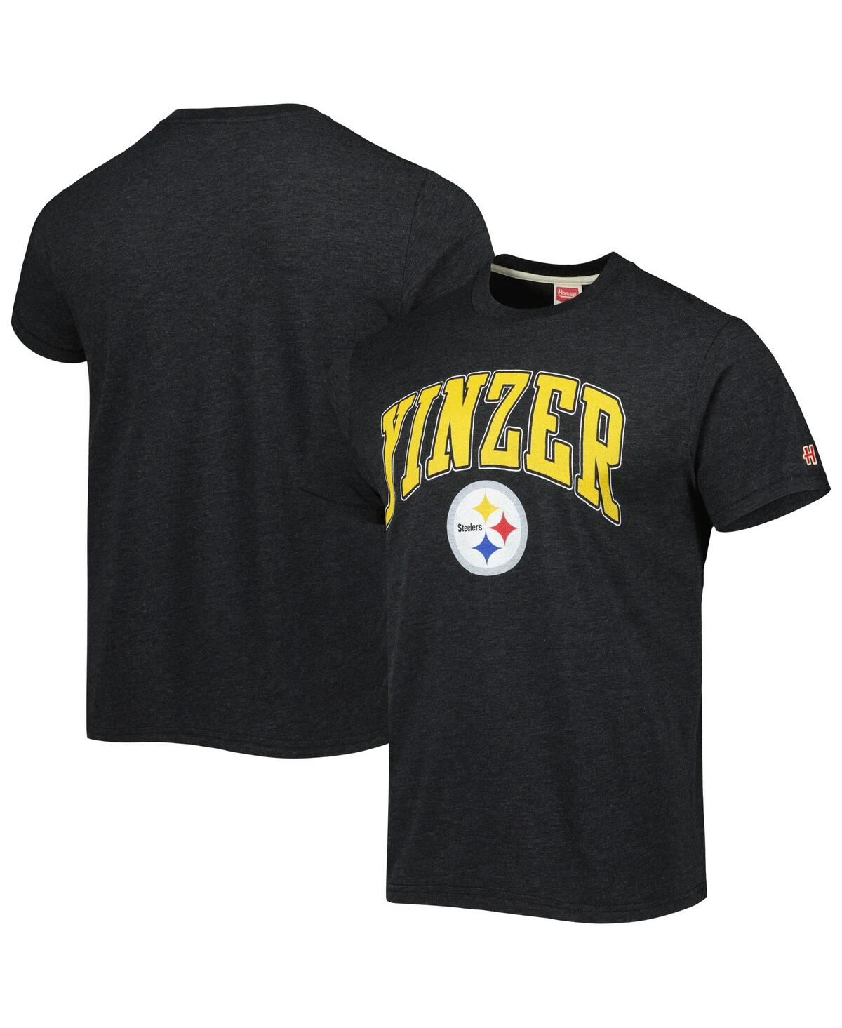 Homage Men's  Charcoal Pittsburgh Steelers Hyper Local Tri-blend T-shirt In Charcoal