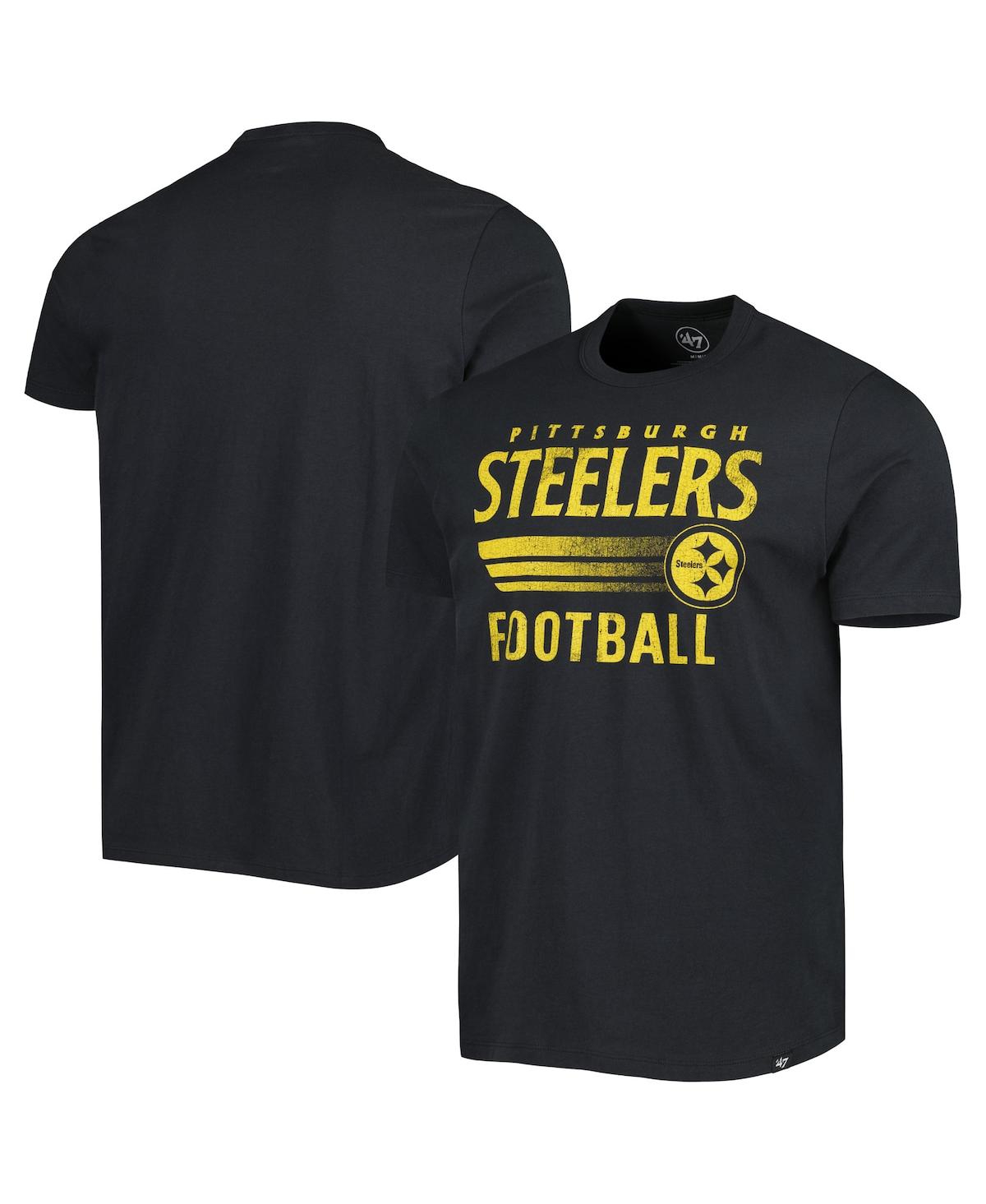 47 Brand Men's ' Black Pittsburgh Steelers Wordmark Rider Franklin T-shirt
