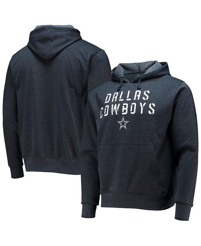 Men's Heathered Navy Dallas Cowboys Cluster Fleece Pullover Hoodie