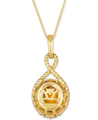 Cinnamon Citrine (2-3/8 ct. t.w.) & Diamond (5/8 ct. t.w.) Pendant Necklace in 14k Gold, 18" + 2" extender