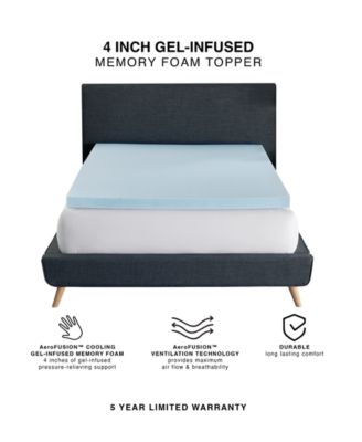 CLOSEOUT! Gel-Infused 4" Memory Foam Mattress Topper, California King