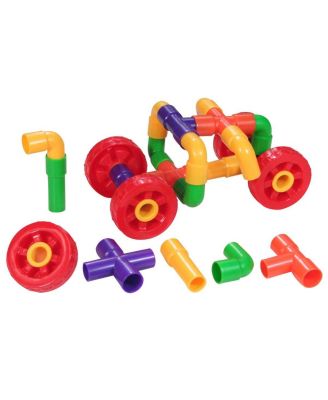Tubes and Wheels Construction Building Set - 72 Pieces