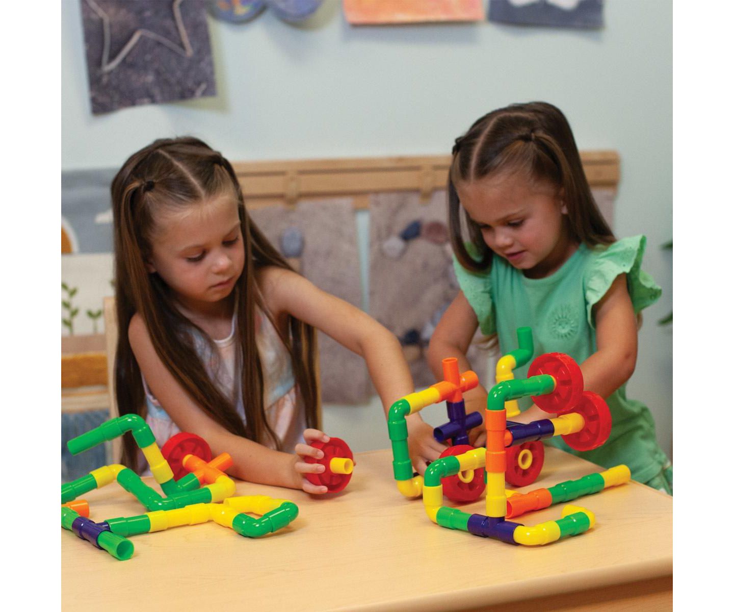 Детский конструктор Joyn Toys Tubes and Wheels 72-Piece Building Set, Ages 3+ — фото 2