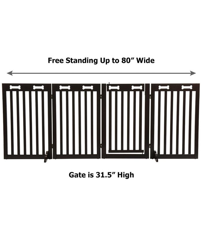 Arf Pets 4Panel Freestanding Dog Gate, Retractable Pet Gate W/Door Macy's