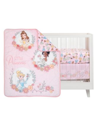 Disney Princesses 3-Piece Nursery Baby Crib Bedding Set - Pink