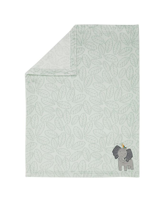 Lambs & Ivy Jungle Friends Appliqued Fleece Nursery Baby Blanket