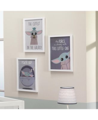 Baby Star Wars The Child/Baby Yoda Unframed Nursery Wall Art Decor 3pc
