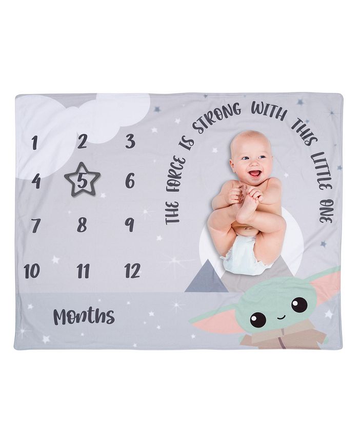 Lambs & Ivy Star Wars The Child/Grogu/Baby Yoda Fleece Milestone