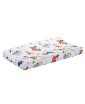 Construction Zone Changing Pad Cover - White/Trucks